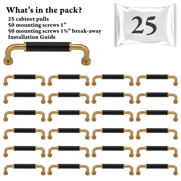 Designperfect 5 1/16'' Center-to-Center Barrel Pull, 25PK - DPA25T964BLKCBZ