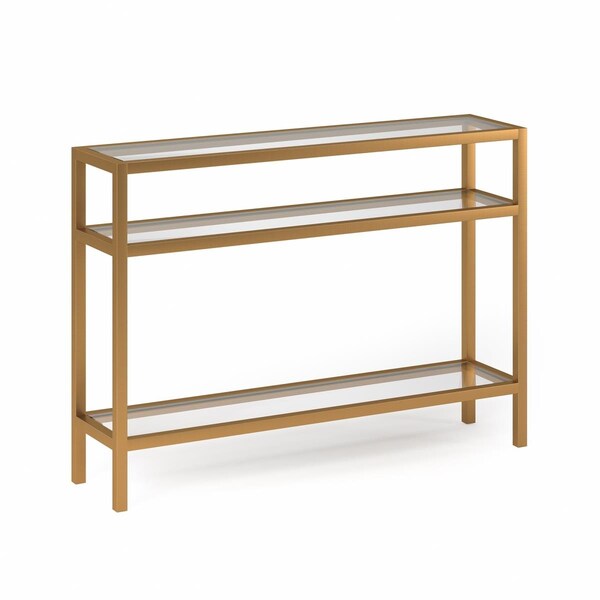 Hudson & Canal Henn &amp; Hart  Sivil Brass Console Table - 30 x 42 x 10 in. - AT0163