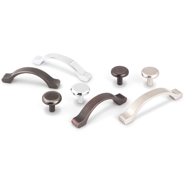 Elements By Hardware Resources 3" Center-to-Center Satin Nickel Arched Seaver Cabinet Pull - 511-3SN