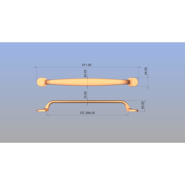 Richelieu 10-1/16 in. (256 mm) Center-to-Center Brushed Nickel Traditional Drawer Pull - BP8710256195