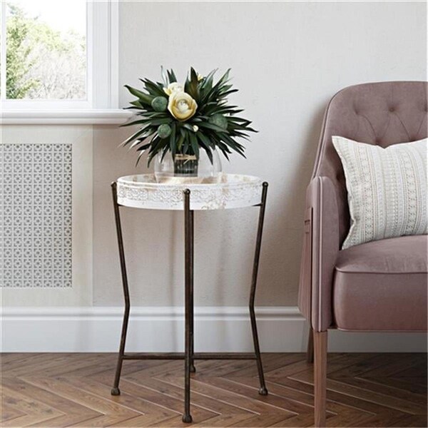 Deluxdesigns Sarina Farmhouse Accent Table, White - DE2522601