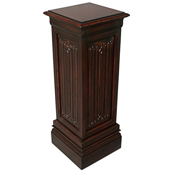 Design Toscano Canterbury Abbey Linen Fold Gothic Display Pedestal: Large - AF32517