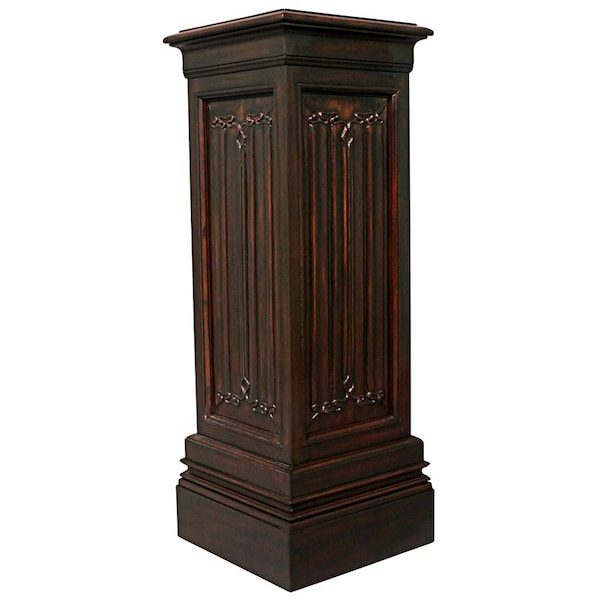 Design Toscano Canterbury Abbey Linen Fold Gothic Display Pedestal: Large - AF32517