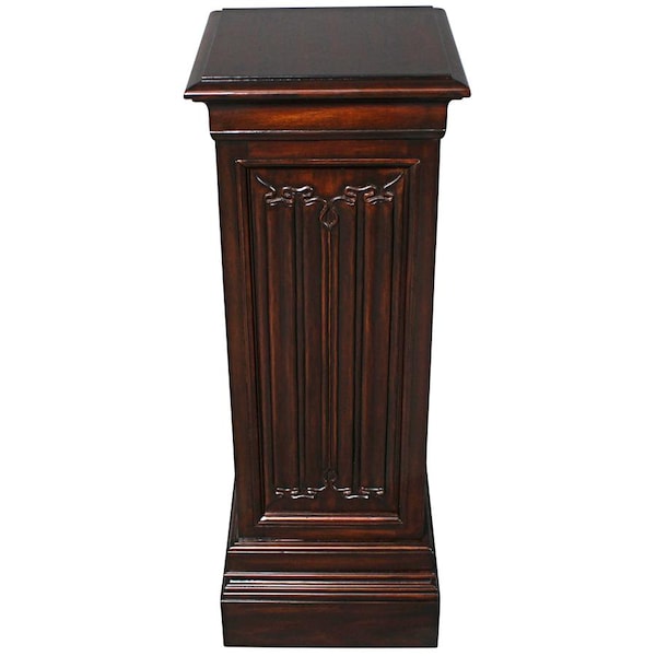 Design Toscano Canterbury Abbey Linen Fold Gothic Display Pedestal: Large - AF32517