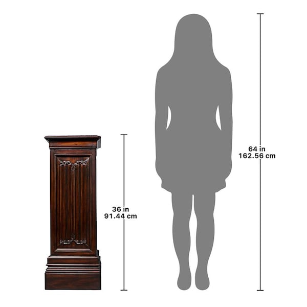 Design Toscano Canterbury Abbey Linen Fold Gothic Display Pedestal: Large - AF32517