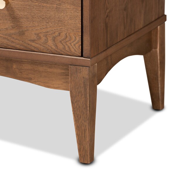 Baxton Studio Landis Mid-Century Ash Walnut Finished Wood 4-Drawer Chest - 193-11302-ZORO