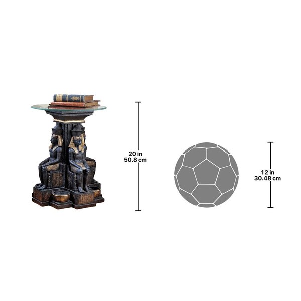 Design Toscano Ramses II Egyptian Sculptural Glass-Topped Table, PK 2 - NG930623