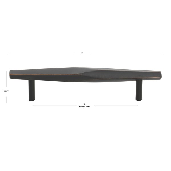 Gliderite Hardware 5-1/16 in. Center to Center Faceted Bar Pull Oil Rubbed Bronze - 4789-128-ORB-1
