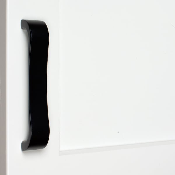Gliderite Hardware 4-1/2 in. Center to Center Matte Black Flat Curved Cabinet Pull, 10PK - 5107-MB-10