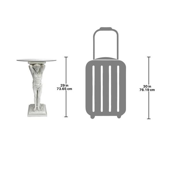 Design Toscano Hermitage Atlantes Glass-Topped Pedestal Table - KY4124