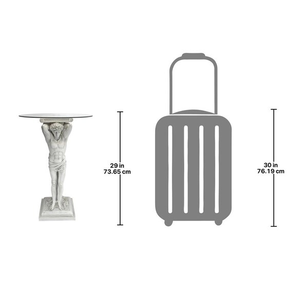Design Toscano Hermitage Atlantes Glass-Topped Pedestal Table - KY4124
