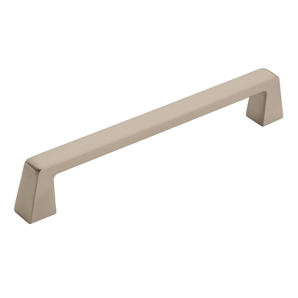 Amerock Pull Handle, 1-1/4" Proj., Zinc, Satin Nickel, Threaded Holes - BP55278G10