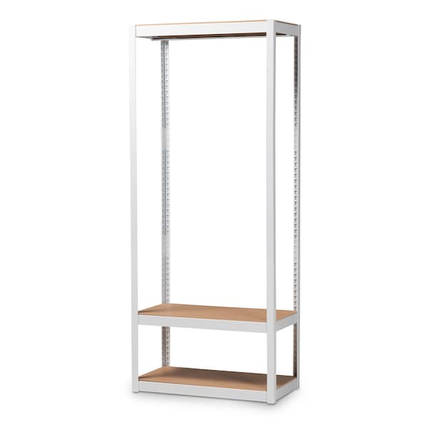 Baxton Studio Elton White Finished Metal 3-Shelf Free-Standing Closet Organizer - 172-10789