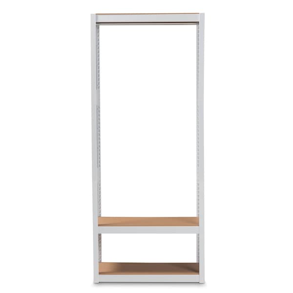 Baxton Studio Elton White Finished Metal 3-Shelf Free-Standing Closet Organizer - 172-10789