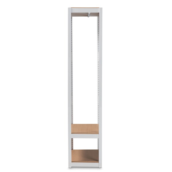 Baxton Studio Elton White Finished Metal 3-Shelf Free-Standing Closet Organizer - 172-10789
