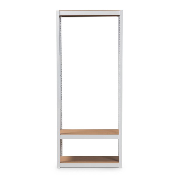 Baxton Studio Elton White Finished Metal 3-Shelf Free-Standing Closet Organizer - 172-10789