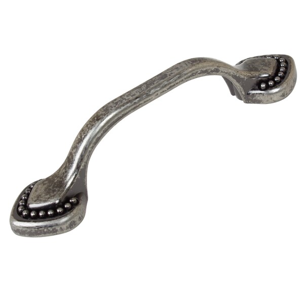 Gliderite Hardware 3 in. Center to Center  Weathered Nickel Beaded Spade Cabinet Pull - 4354-WN, 5PK - 4354-WN-5