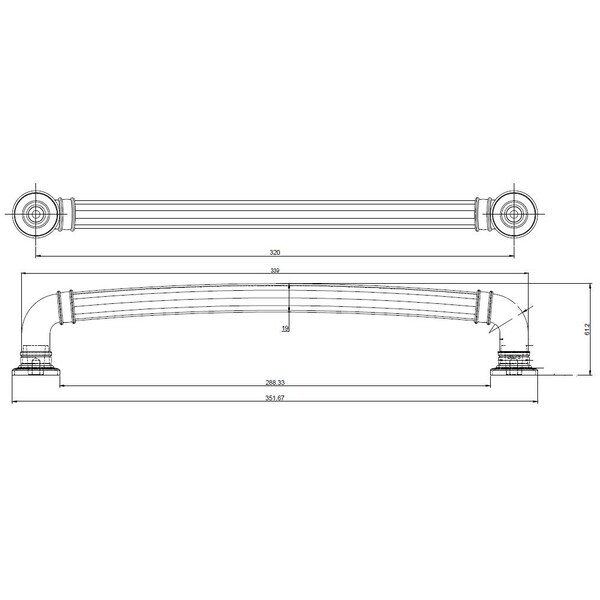 Richelieu 12 5/8 in (320 mm) Center-to-Center Chrome Traditional Drawer Pull - BP8818320140