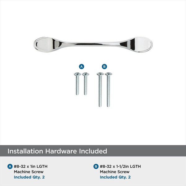 Amerock Ravino 3 in 76 mm Center-to-Center Polished Chrome Cabinet Pull - BP2193526
