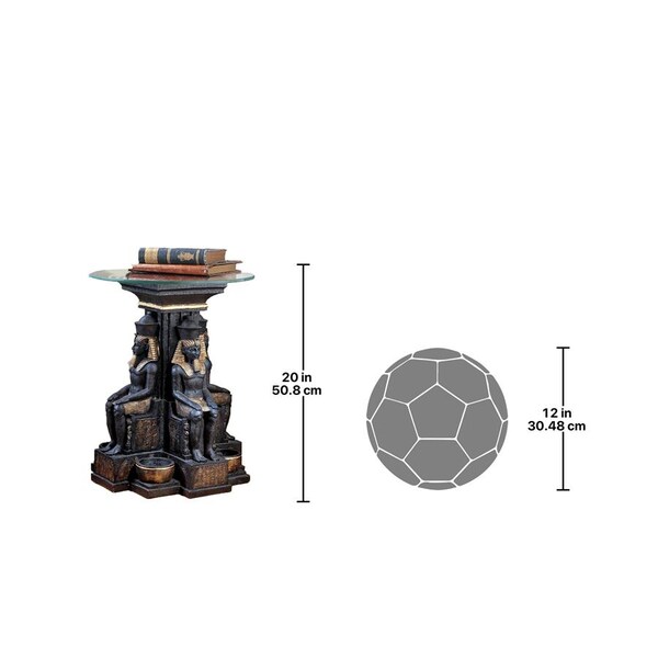 Design Toscano Ramses II Egyptian Sculptural Glass-Topped Table - NG30623