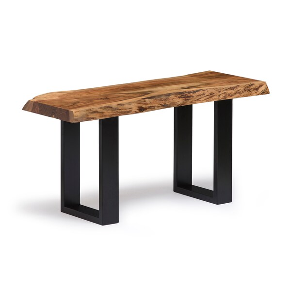 Alaterre Furniture Alpine Natural Live Edge 36" Bench with Coat Hook Set - AWAA032320
