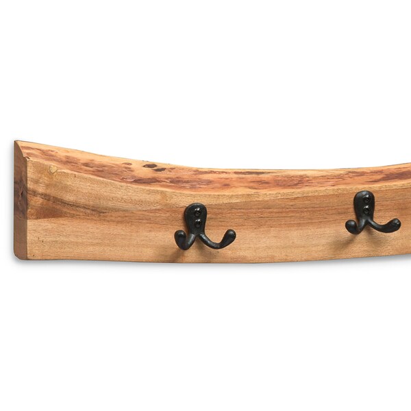 Alaterre Furniture Alpine Natural Live Edge 36" Bench with Coat Hook Set - AWAA032320