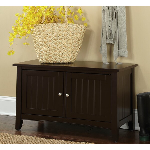 Alaterre Furniture Shaker Cottage Storage Cabinet Bench, Chocolate - ASCA05CL