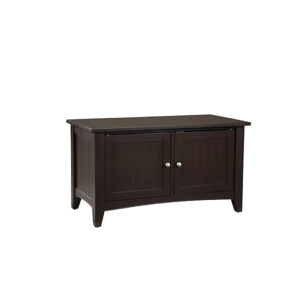 Alaterre Furniture Shaker Cottage Storage Cabinet Bench, Chocolate - ASCA05CL