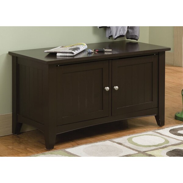 Alaterre Furniture Shaker Cottage Storage Cabinet Bench, Chocolate - ASCA05CL