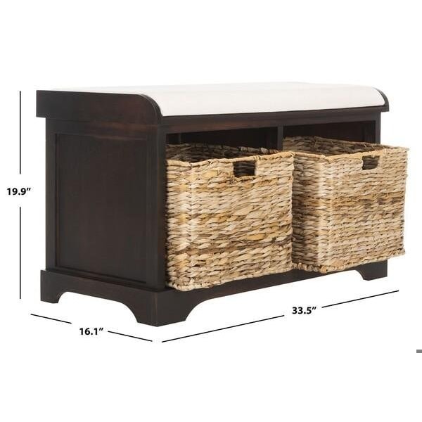 Safavieh Freddy Storage Bench- Brown - 19.9 X 16.1 X 33.5 In. - AMH5736A