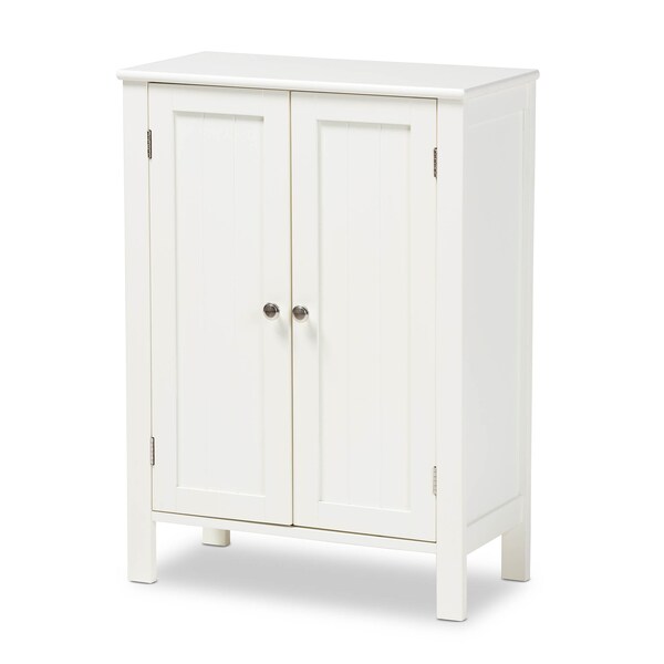 Baxton Studio Thelma White Finished 2-door Wood Multipurpose Storage Cabinet - 163-10300
