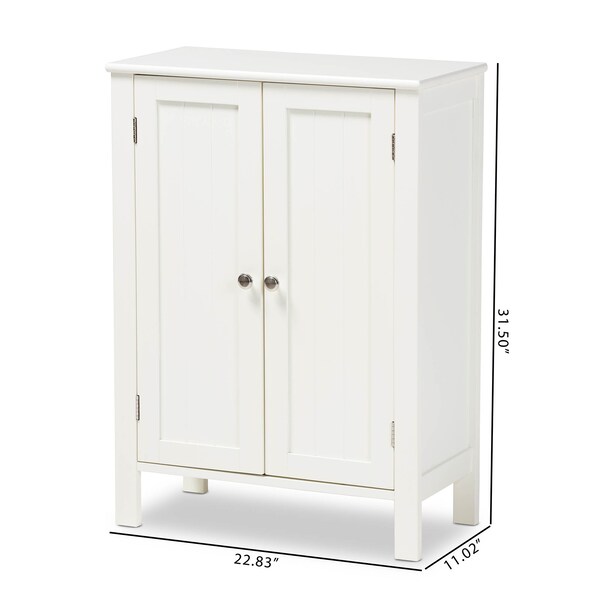 Baxton Studio Thelma White Finished 2-door Wood Multipurpose Storage Cabinet - 163-10300