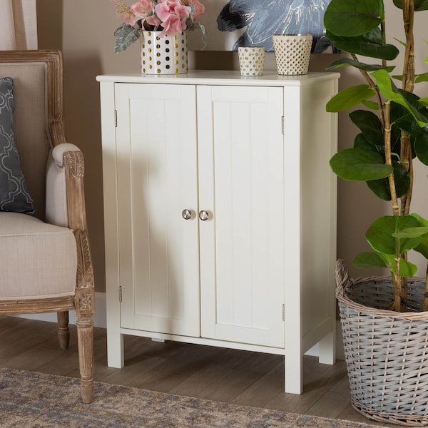 Baxton Studio Thelma White Finished 2-door Wood Multipurpose Storage Cabinet - 163-10300