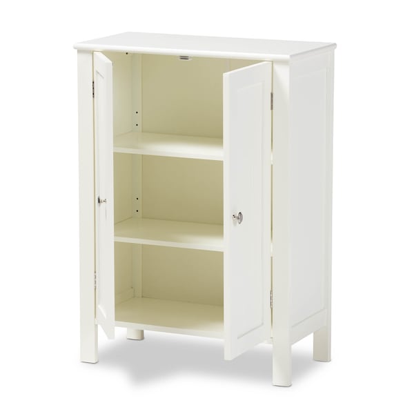 Baxton Studio Thelma White Finished 2-door Wood Multipurpose Storage Cabinet - 163-10300