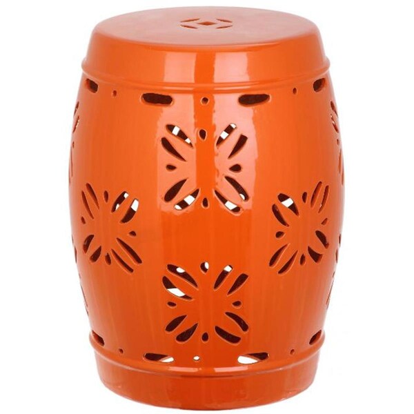 Safavieh Sakura Garden Stool- Orange - 18 x 13 x 13 in. - ACS4543D