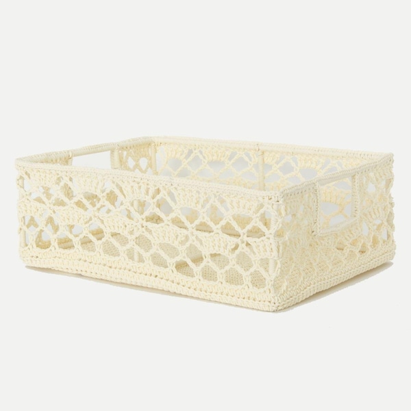 Heritage Lace Mode Crochet BasketCream 12 x 9 x 5 in. - MC-1120CR