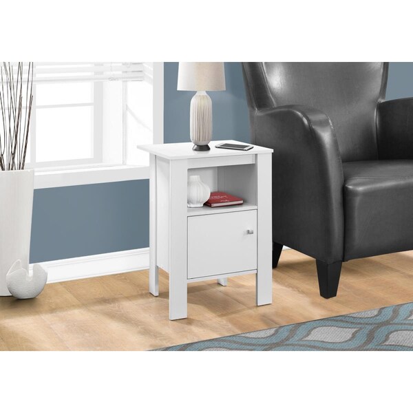 Gfancy Fixtures White Night Stand Accent Table with Storage - GF3091777