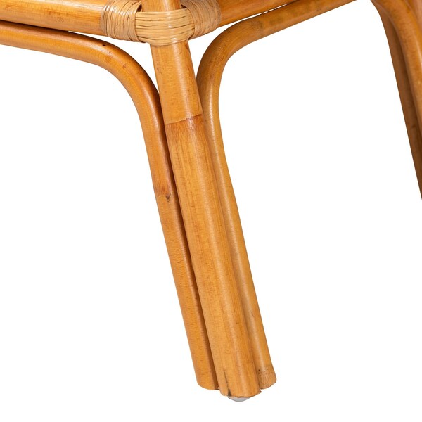 Bali & Pari Nayana Modern Bohemian Natural Rattan 2-Tier Console Table - 243-13397-ZORO