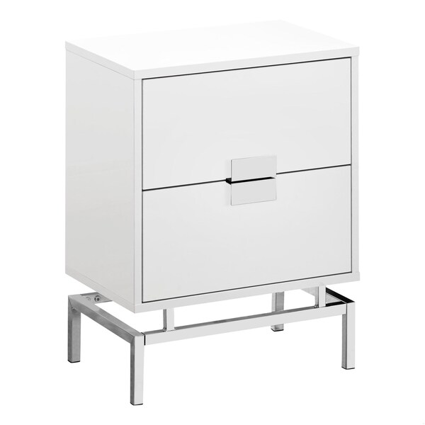 Homeroots 23.5 in. Particle Board & Chrome Metal Accent Table - 333233
