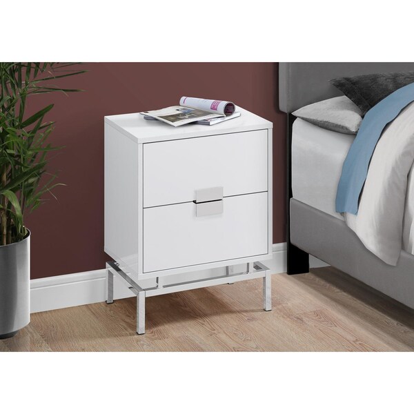Homeroots 23.5 in. Particle Board & Chrome Metal Accent Table - 333233