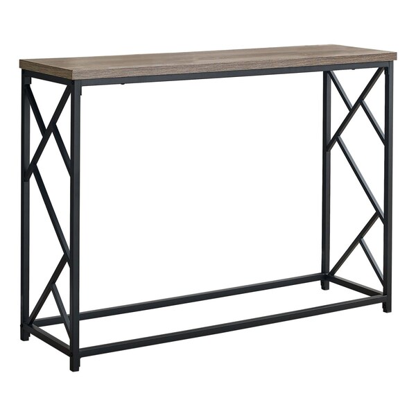 Daphnes Dinnette 44 in. Hall Console Accent Table, Taupe - Black Metal Finish - DA3072156