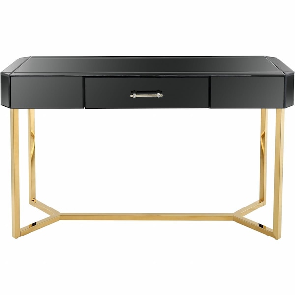 Gfancy Fixtures 30 x 47.2 x 16.5 in. Console Table, Black & Gold - GF3667603