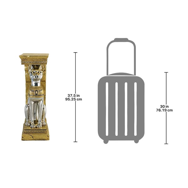 Design Toscano Egyptian Cat Goddess Bastet Pedestal Statue, PK 2 - NE975327