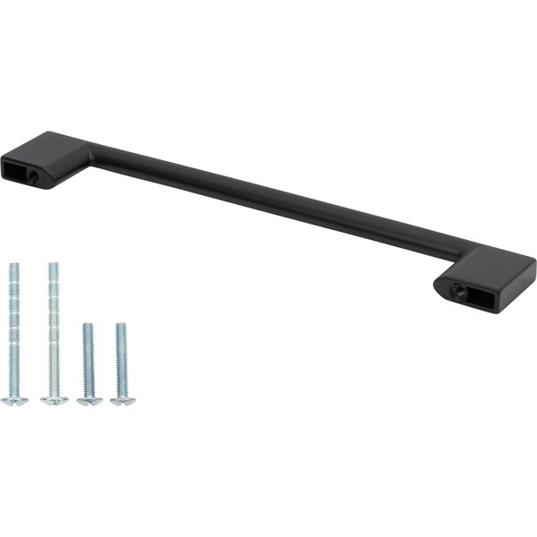 Designperfect 6-5/16'' Center-to-Center Square Cabinet Pull, Matte/Flat Black, 10PK - DPA10S795BLK