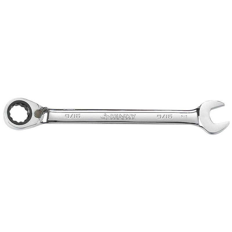 Husky 9/16 in. Reversible Ratcheting Combination Wrench - HRRW916