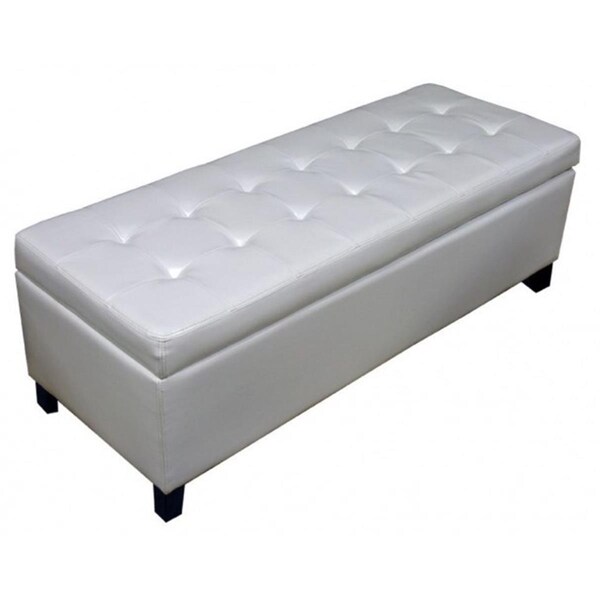 Warehouse Of Tiffany Tuffed White Storage Bench - WT-W7077 MANY WHITE