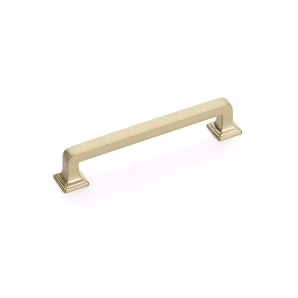 Schaub 5in Center to Center Menlo Park Cabinet Pull Signature Satin Brass Finish - 523-SSB