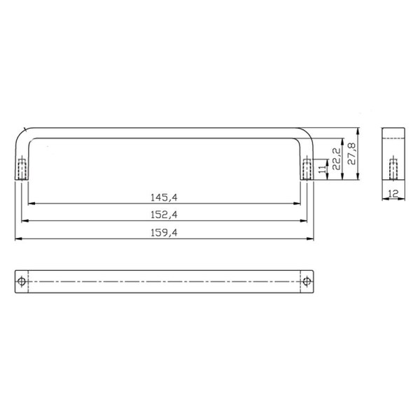 Richelieu 6 in. (152 mm) Center-to-Center Brushed Nickel Contemporary Drawer Pull - BP260195