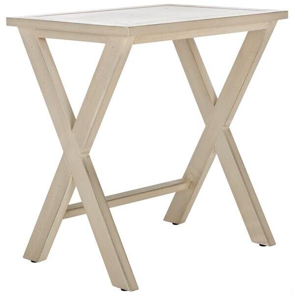 Safavieh Alan Tray Tables - White Washed - AMH6573A
