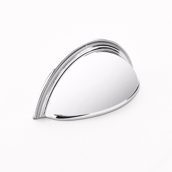 Schaub 3in Center to Center Atherton Knurled Edge Cup Pull Polished Chrome Finish - 575-26